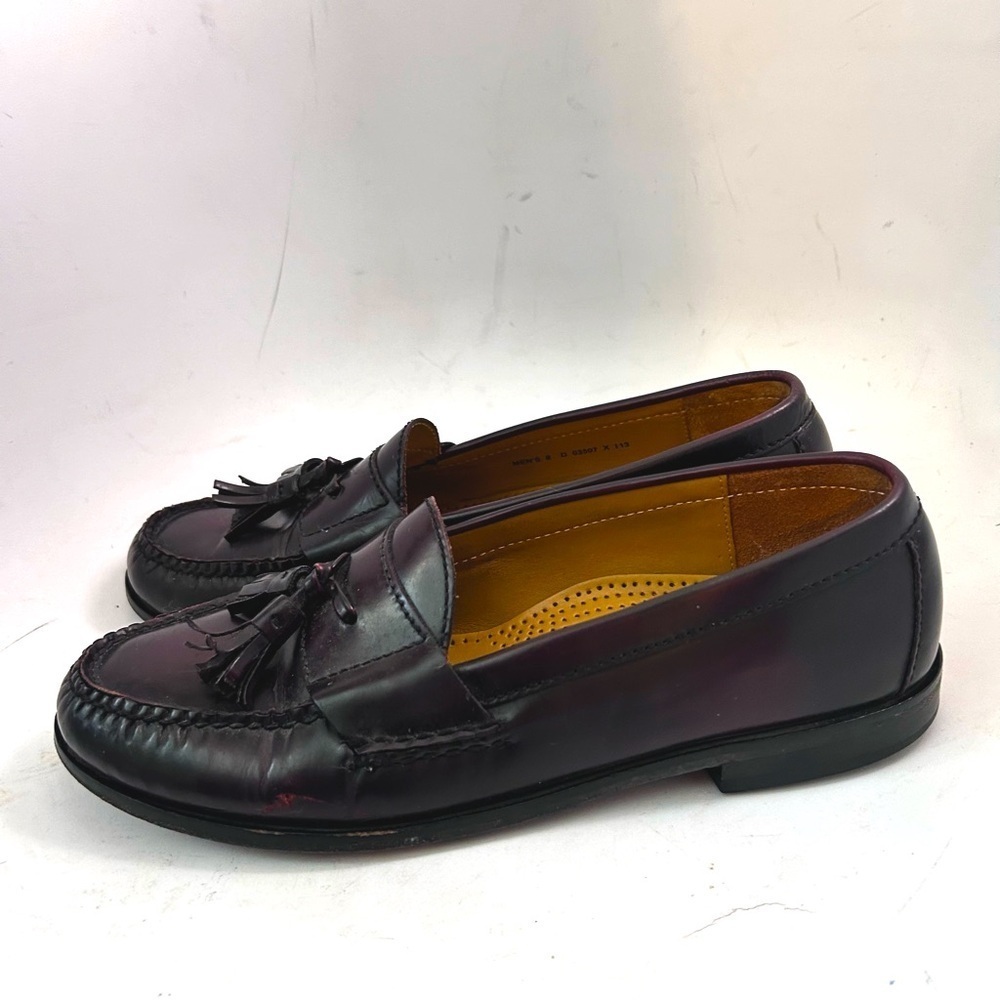 COLE HAAN Pinch Tassel Loafer Cordovan Oxblood Slip On Shoe Womens 9.5 Mens 8 - Picture 4 of 12